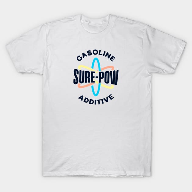 Sure-Pow Gasoline Additive (Logo Only - White) T-Shirt by jepegdesign